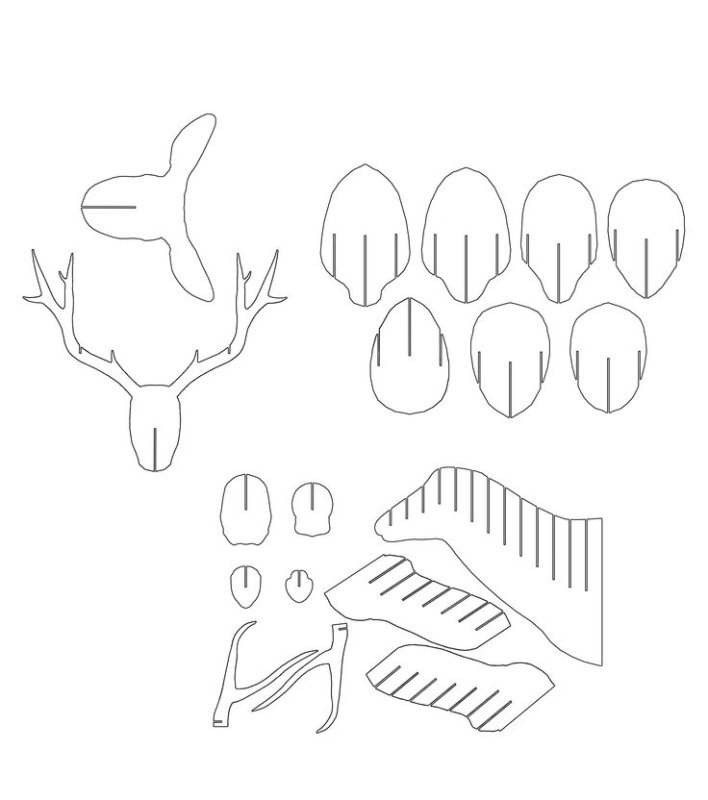 Объемный олень из картона
