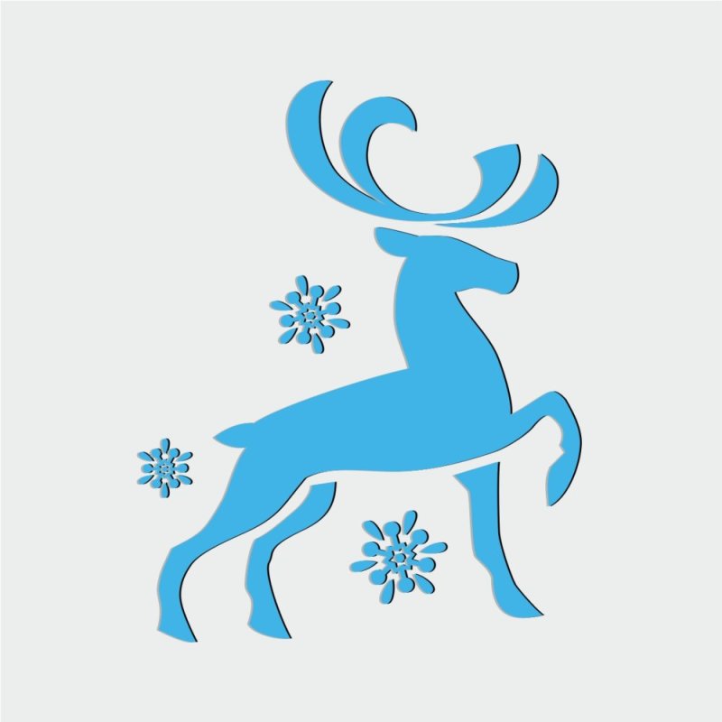 Новогодний олень трафарет