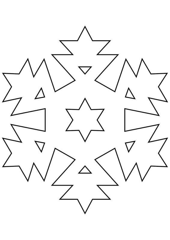 Снежинка раскраска для детей