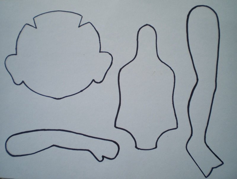 Выкройка куклы Ирины Хочиной в натуральную величину