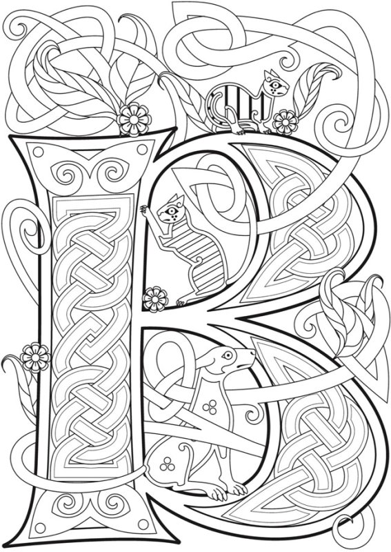 Буквица раскраска