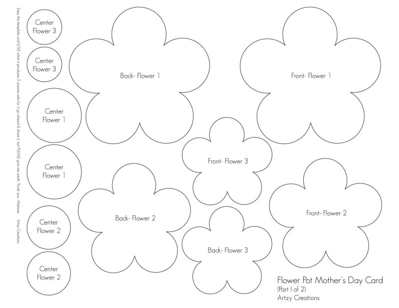 Трафареты для объемных цветов