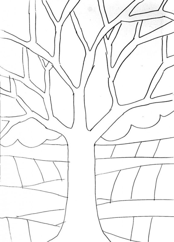 Дерево трафарет для рисования