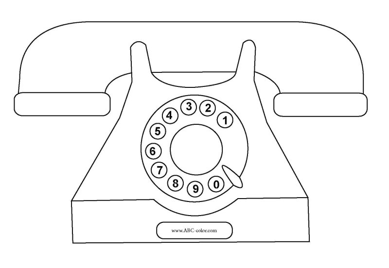 Телефон раскраска для детей