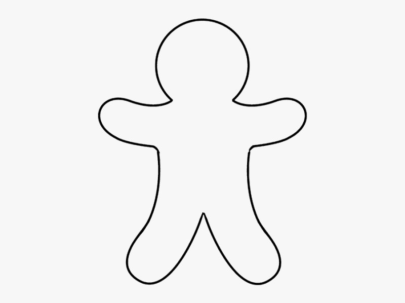 Пряничный человечек трафарет