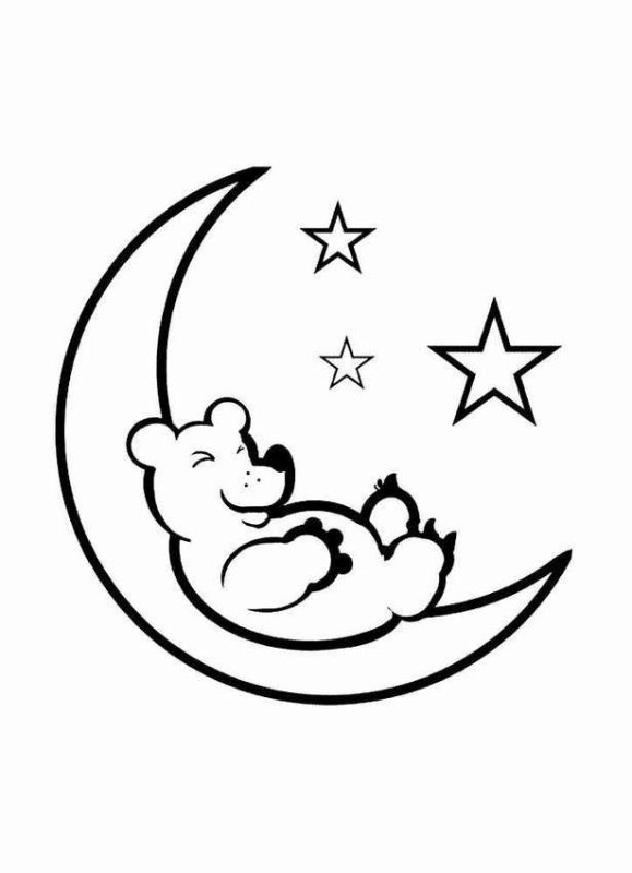 Трафарет месяца для вырезания