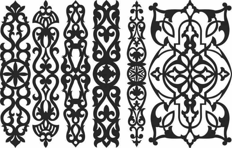 Орнаментальная резьба прорезная вектор