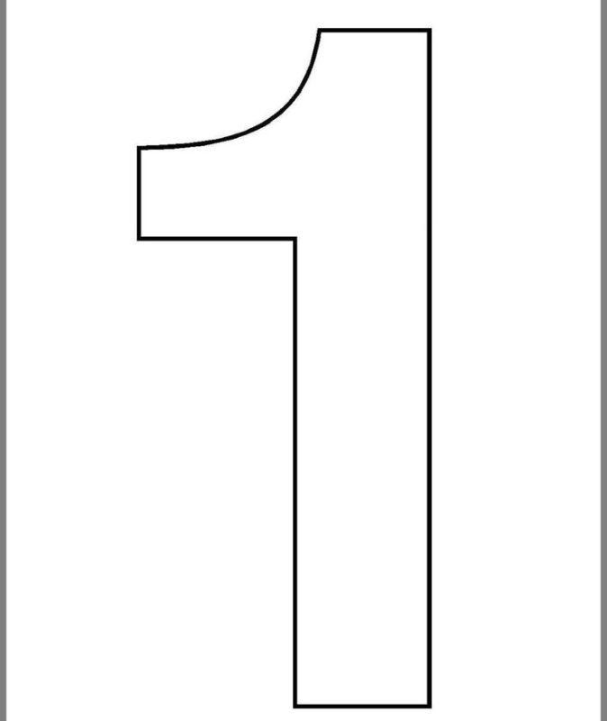 Цифра 1 трафарет