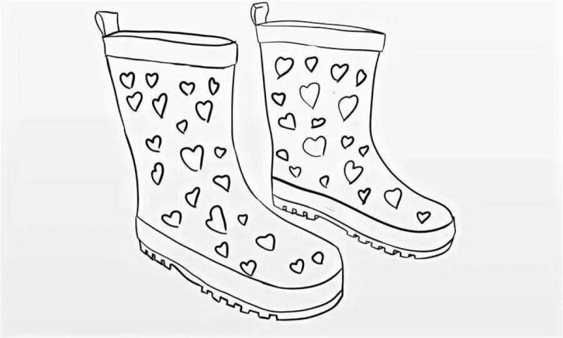 Сапоги картинка для детей раскраска