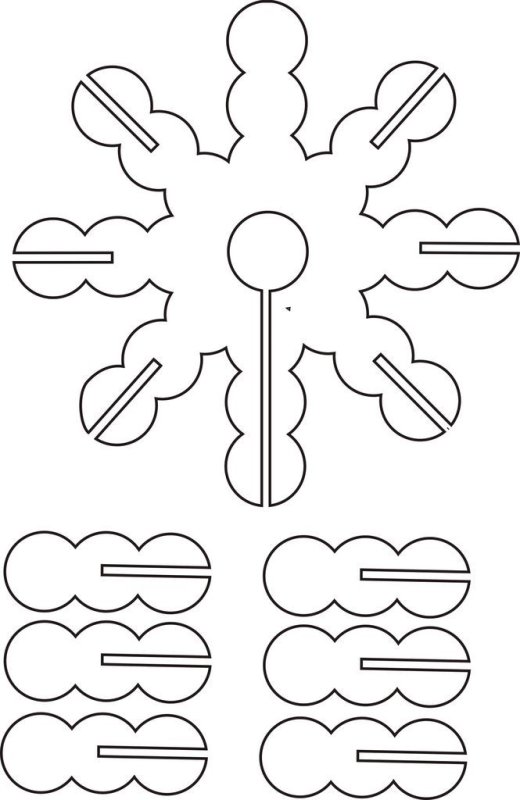Снежинка трафарет для вырезания