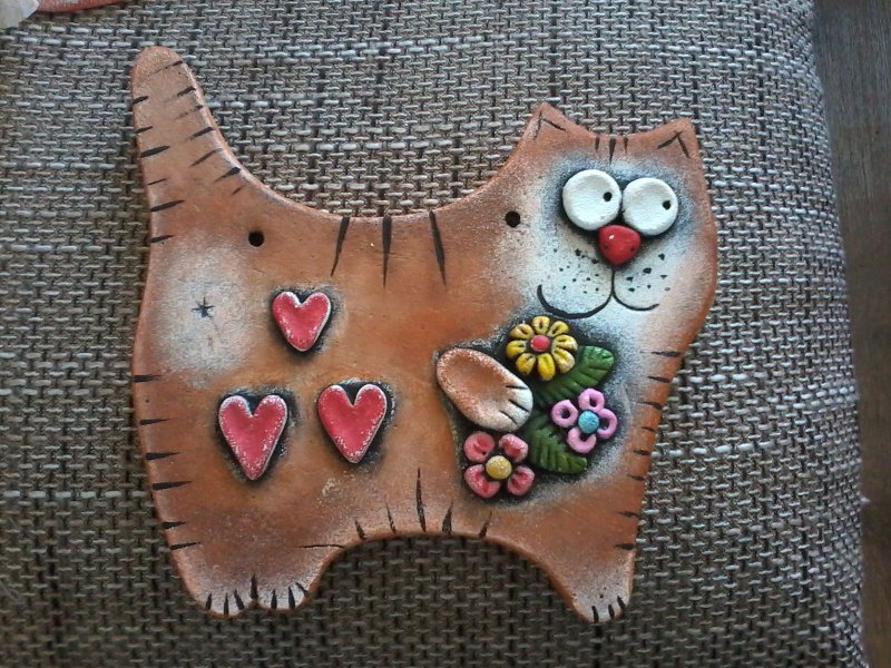 Кошечка из соленого теста