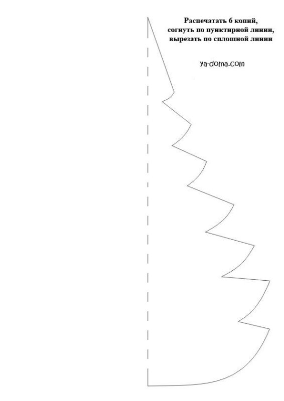 Трафарет елки из картона