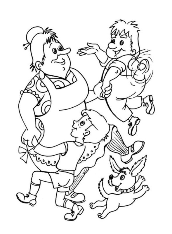 Малыш и Карлсон. Раскраска