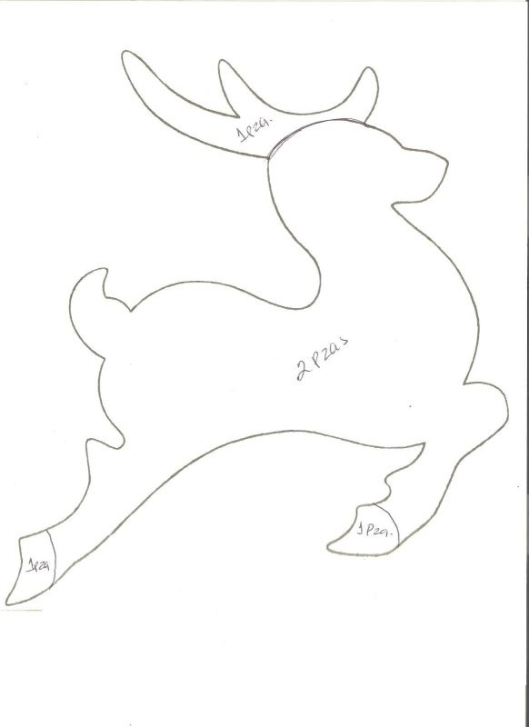 Трафарет оленя для шитья