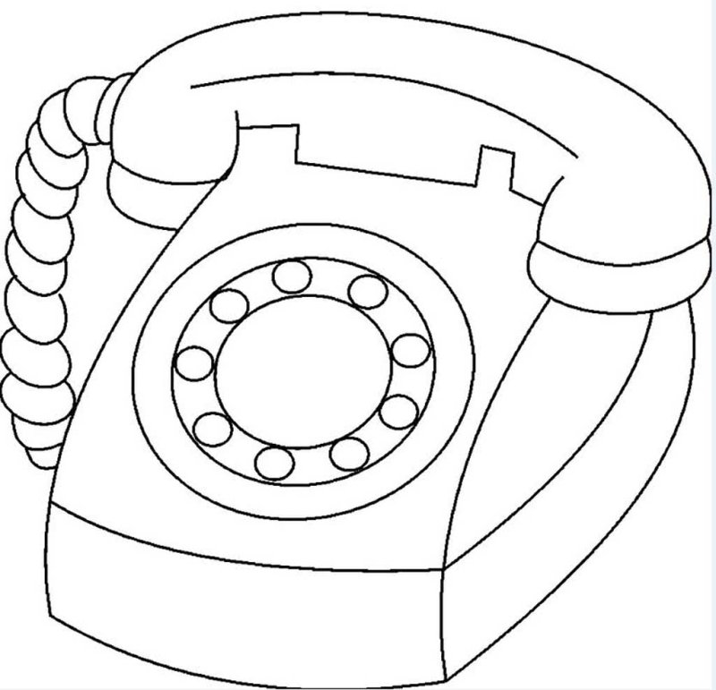 Рисунок для раскрашивания телефон
