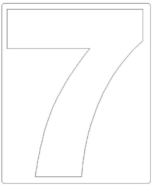 Цифра 7 трафарет