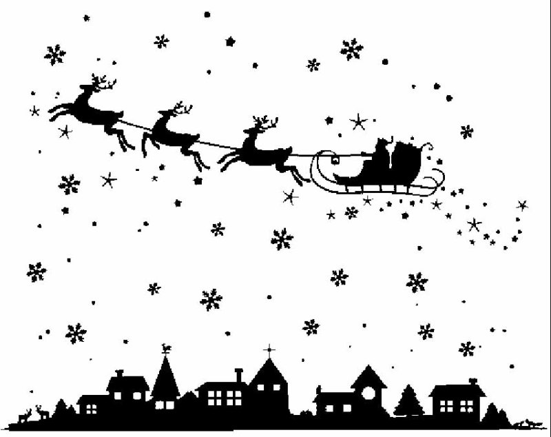 Новогодние трафареты на стену