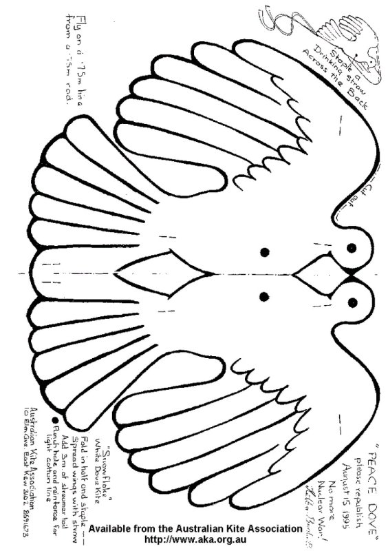 Трафарет голубя для вырезания