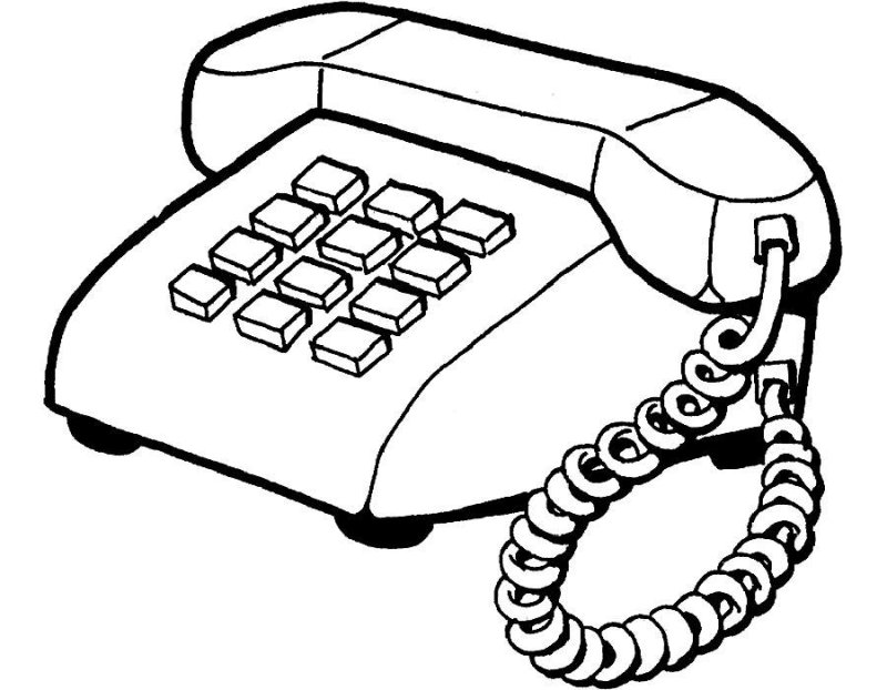 Телефонный аппарат раскраска