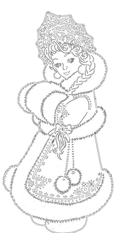 Новогодние трафареты Снегурочки