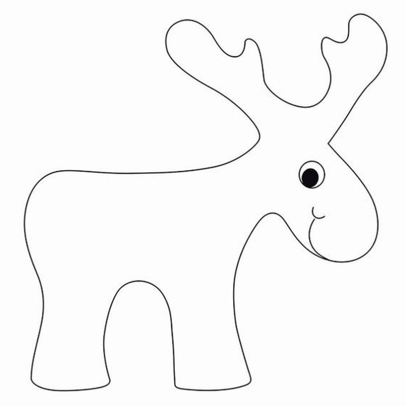 Новогодний олень трафарет