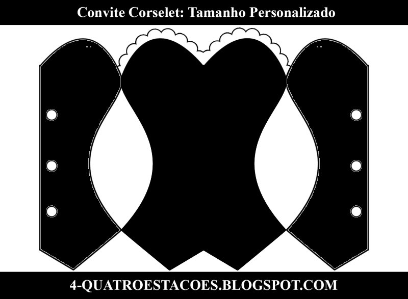 Трафарет корсета для открытки