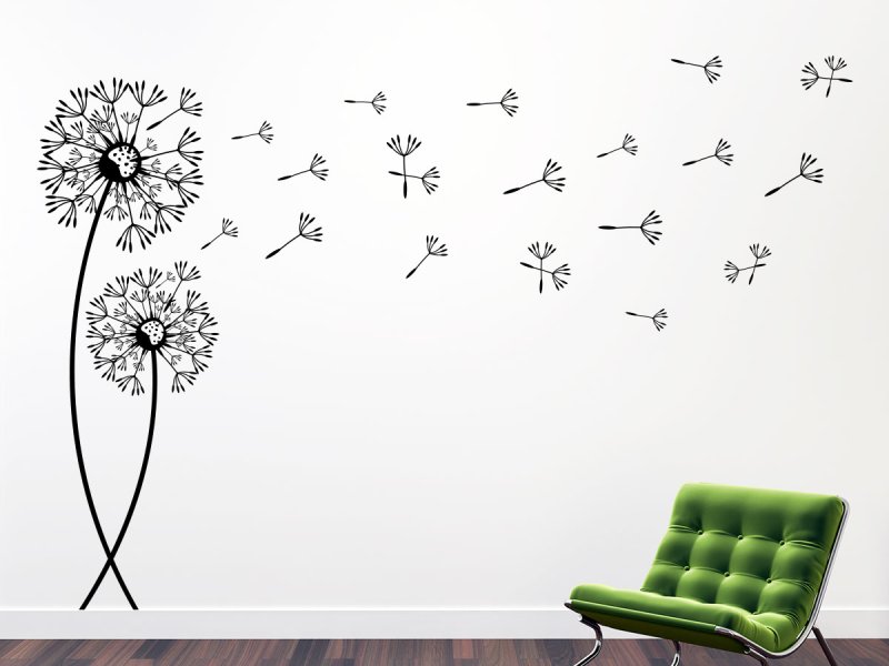 Одуванчики рисунок на стене