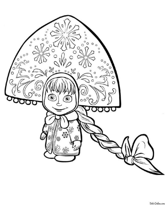 Раскраски для девочек Маша и медведь