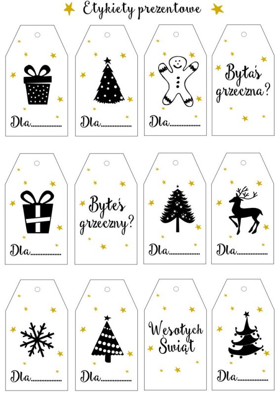 Бирки на подарки новогодние