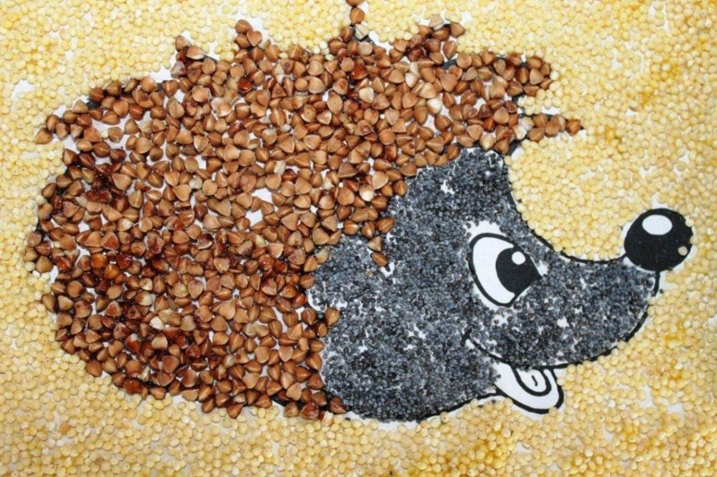 Аппликация из сыпучих материалов