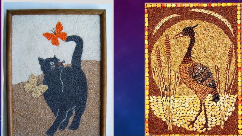 Поделки из крупы и семян