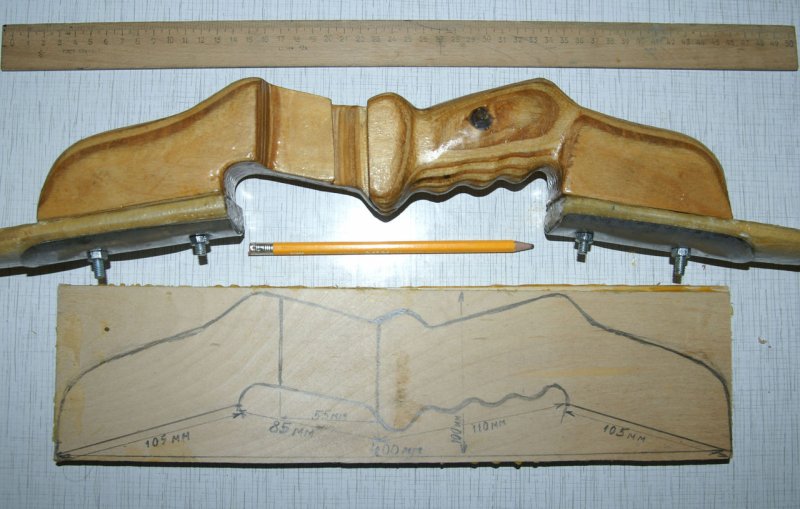 Лекало для рукояти лука