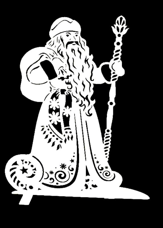 Трафареты на новый год дед Мороз