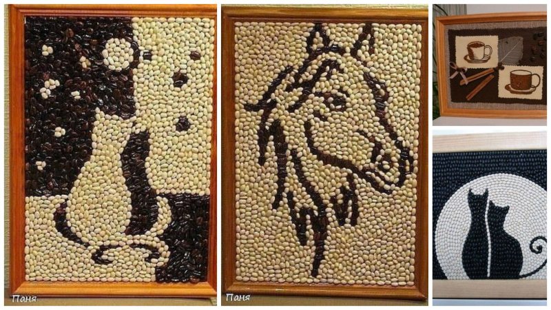 Панно из кофейных зерен