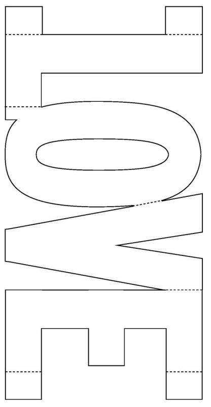 Объемная буква м трафарет