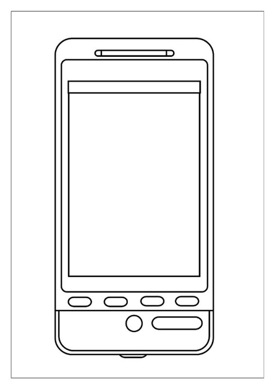 Раскраска мобильный телефон