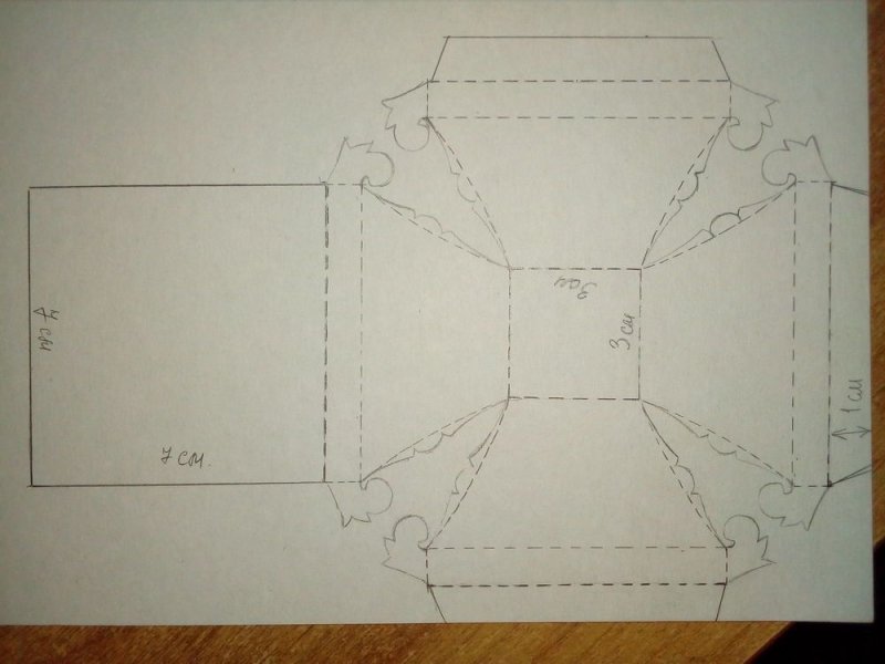Развертка бумажного фонаря