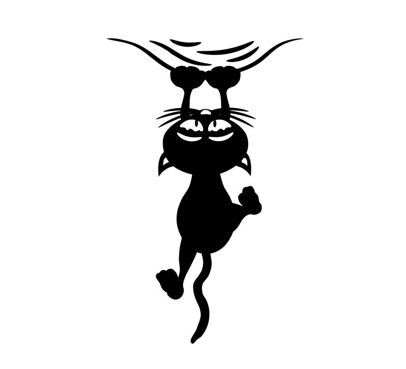 Трафарет кошки на стену