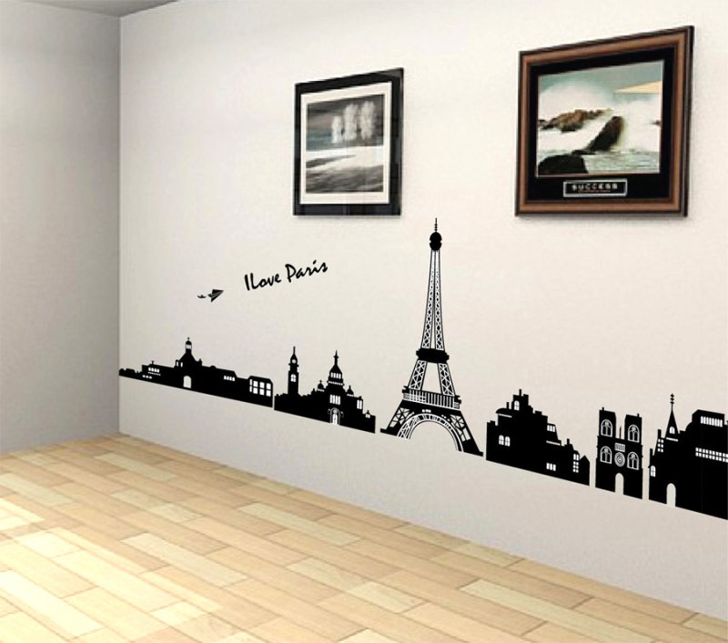 Наклейка на стену город