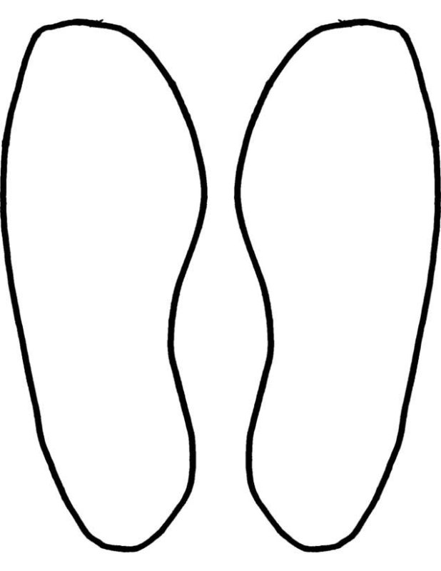 Трафарет следа ноги для вырезания