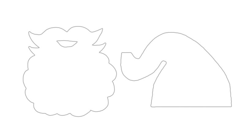 Дед Мороз трафарет борода колпак