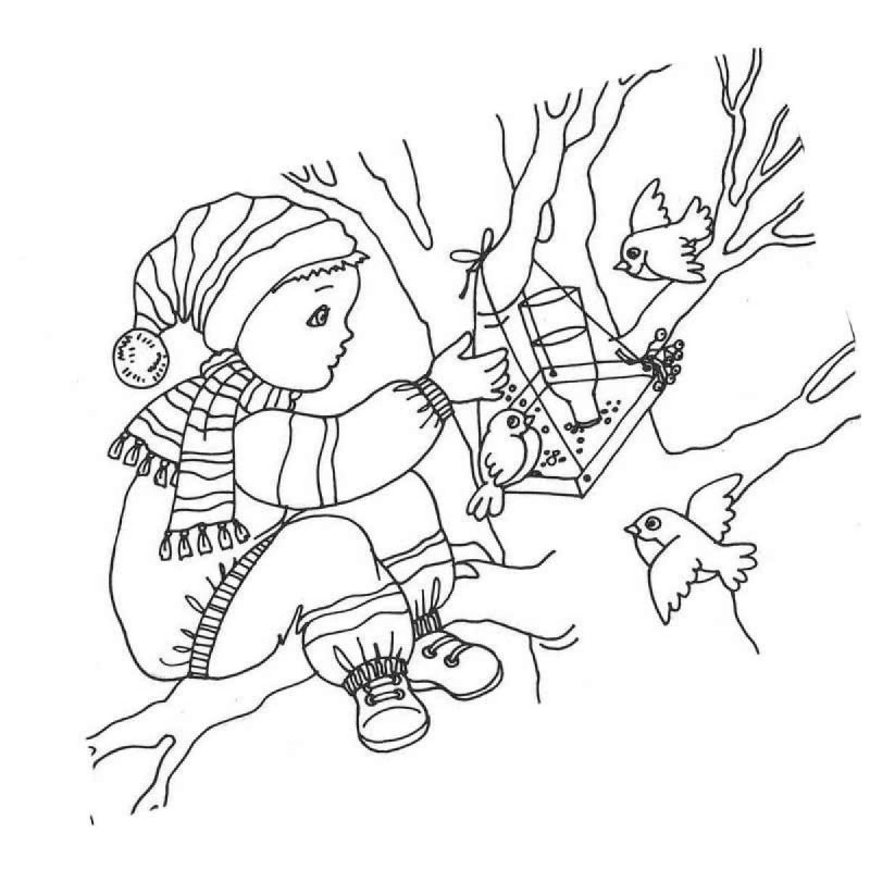 Кормушка раскраска для детей