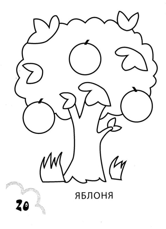 Дерево раскраска для детей