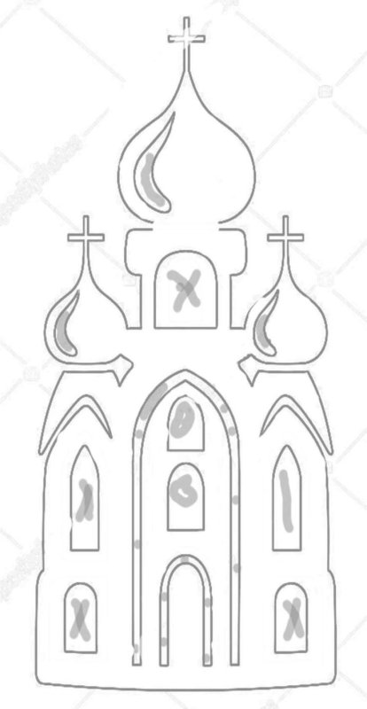 Трафарет храма
