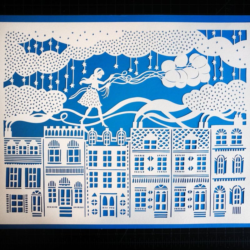 Силуэт зимнего города