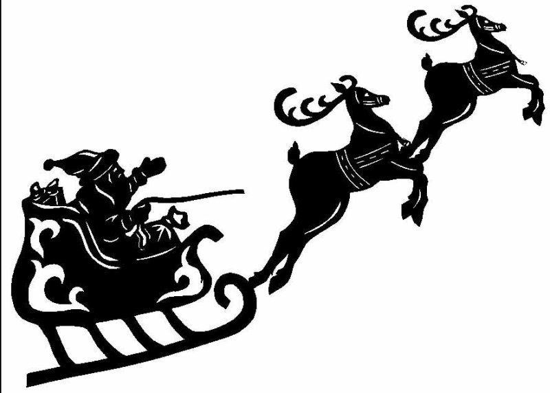 Сани Деда Мороза на окно