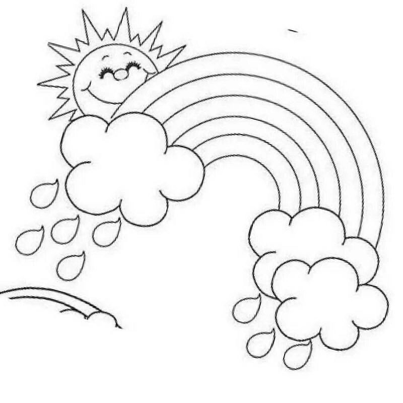 Радуга раскраска для детей