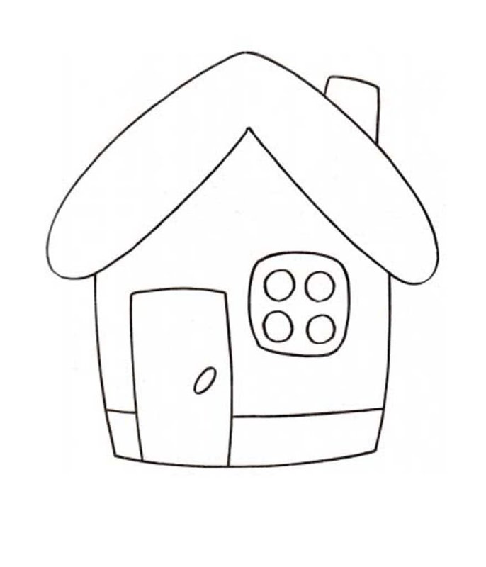Дом раскраска для малышей