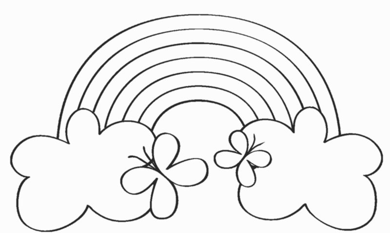 Радуга картинка для детей раскраска