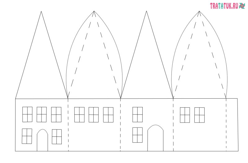 Развертка бумажного домика